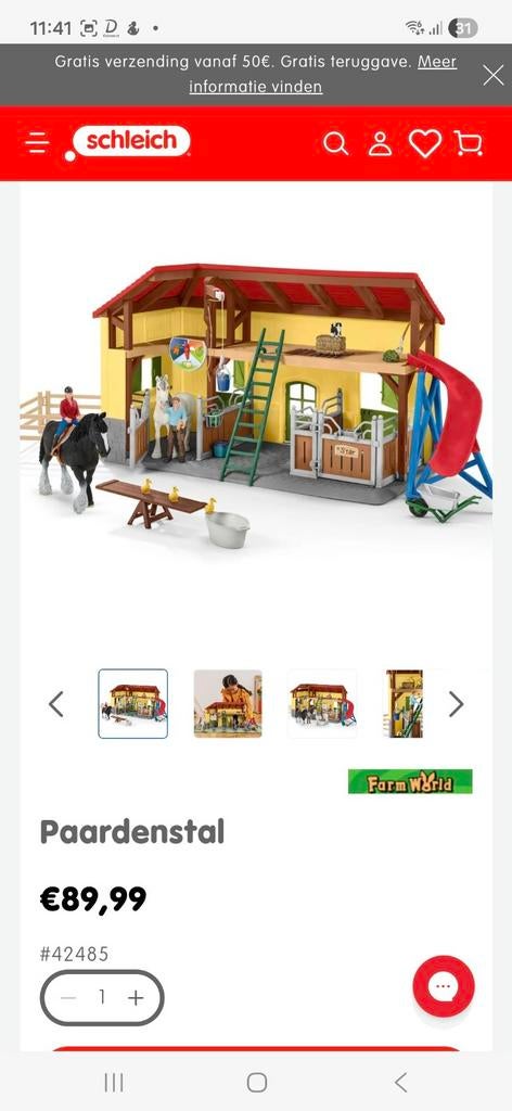 Schleich Farm World Paardenstal 42485 - Zo goed als compleet, Ophalen of Verzenden, Zo goed als nieuw, Jongen of Meisje
