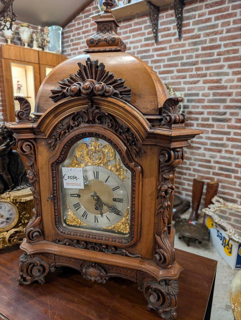Grote antieke tafel klok 8 bellen 83 cm hoog, Antiek en Kunst, Antiek | Klokken, Ophalen