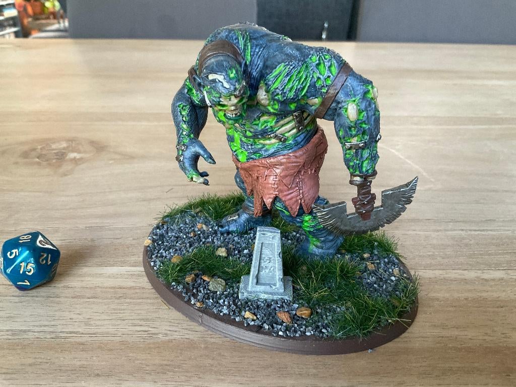 Handgeschilderde Reuze zombie - Dungeons and dragons, Figuurtje(s), Ophalen of Verzenden, Geverfd, Nieuw