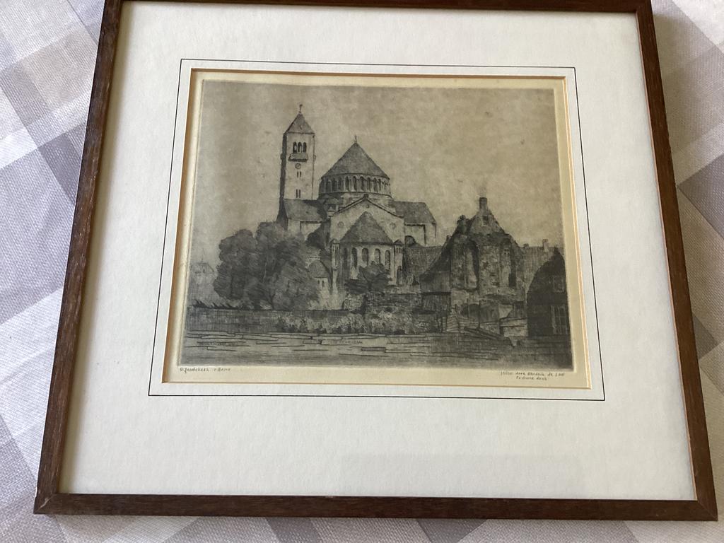 St. Jacobuskerk s, hertogenbosch ets hendrik de laat, Antiek en Kunst, Ophalen of Verzenden, Architectuur, Ets, Ingelijst