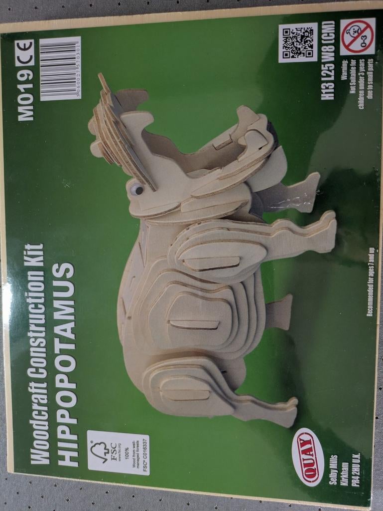 Woodcraft hippotamus nieuw in seal, Hobby en Vrije tijd, Ophalen of Verzenden, Nieuw