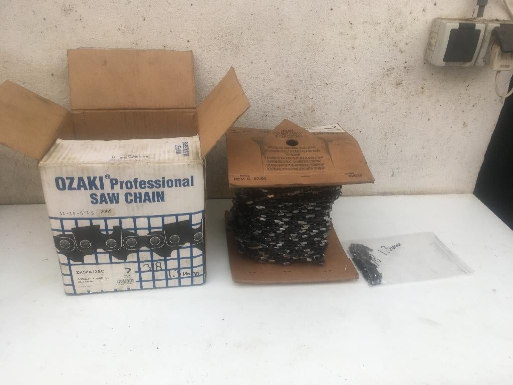 zaagketting voor wat oudere zagen steek 3/8 dikte 1,3mm half, Ophalen of Verzenden, Nieuw, Ozaki