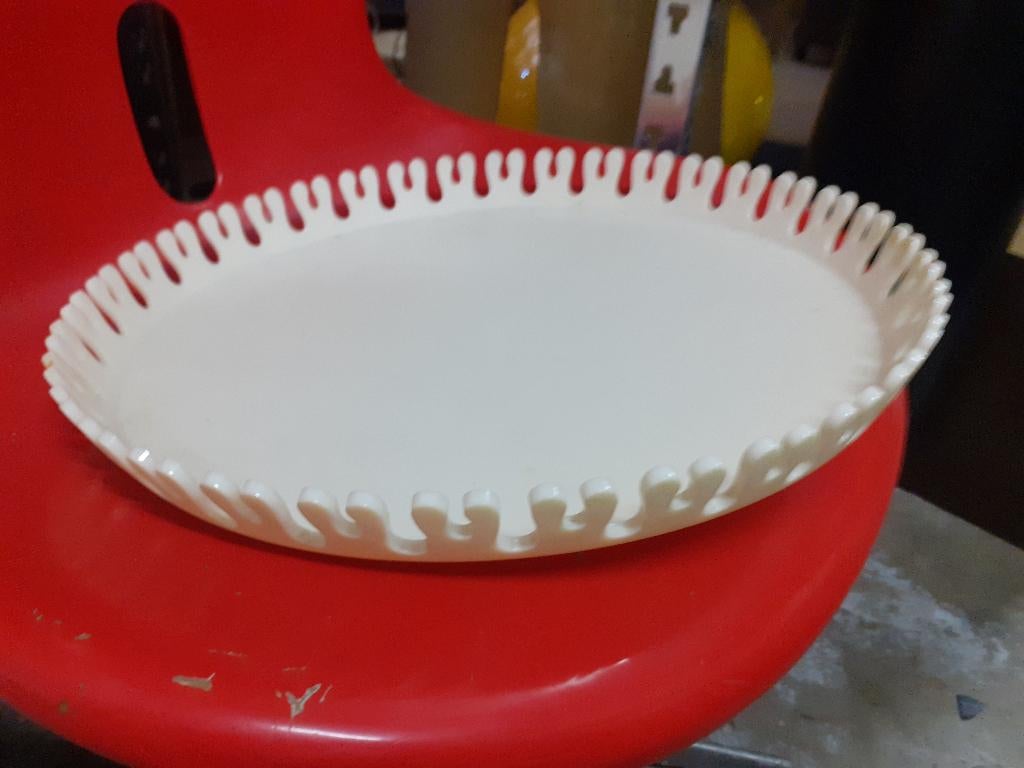 Rede Italy design jaren 70 rond dienblad wit 35 cm retro, Kunststof, Gebruikt, Rond, ?