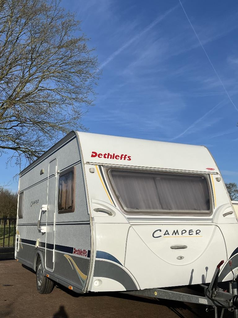 Mooie Dethleffs Camper EH3 Frans bed, Caravans en Kamperen, Caravans, Vast bed, Rondzit, Schokbreker, Bedrijf