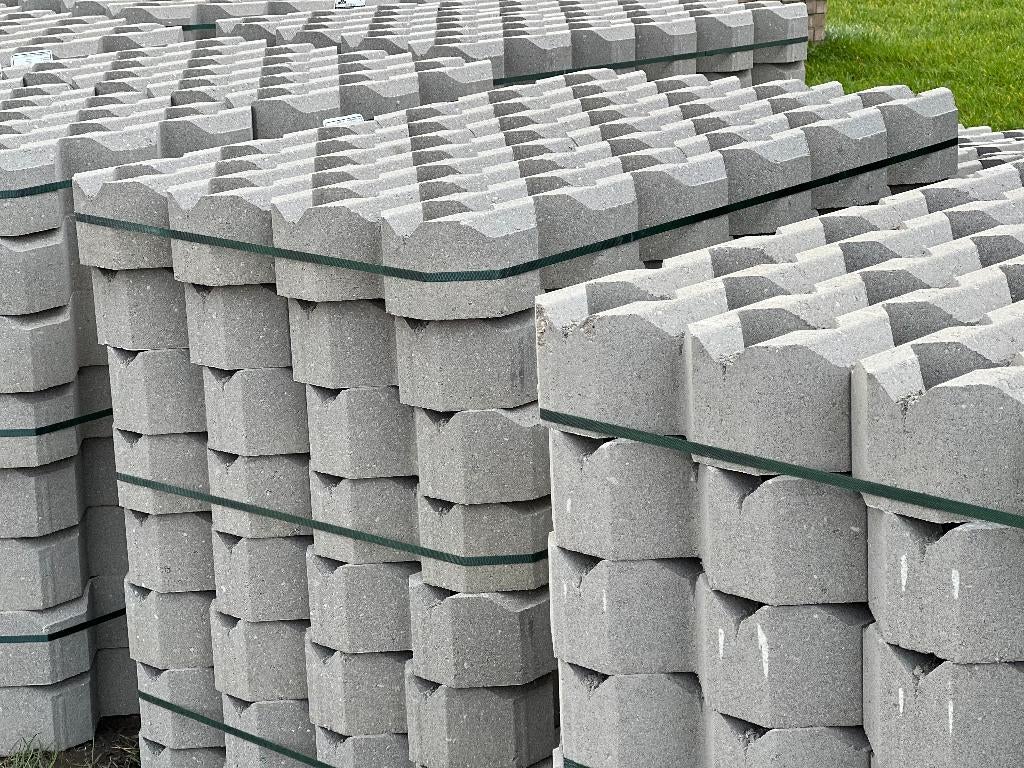 Grastegels 60x40 cm vlak of ribbel., Verzenden, Nieuw