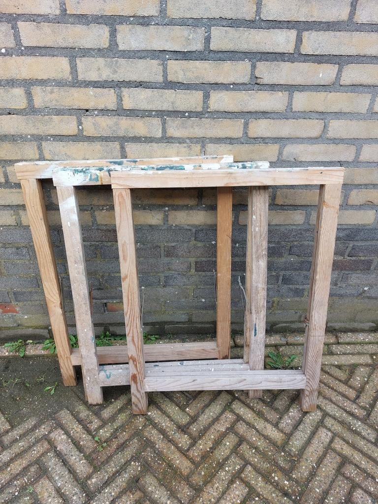 3 houten bokjes, Doe-het-zelf en Verbouw, Steigers, Ophalen