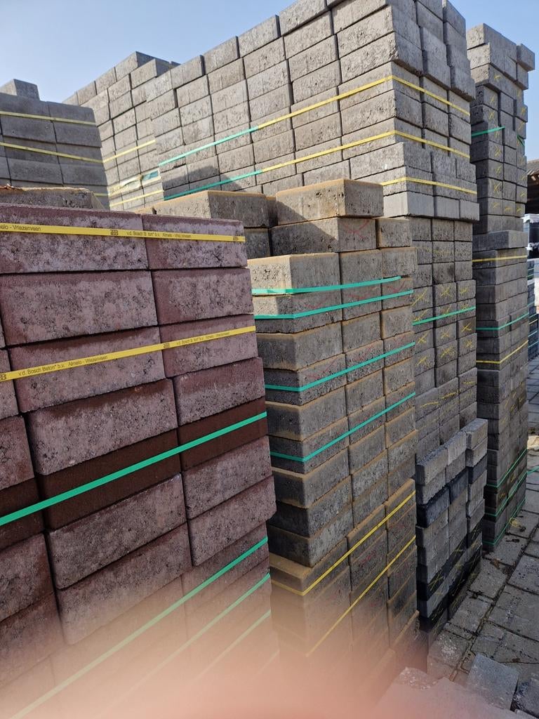 Dubbelklinker 21x21x8 brons, Tuin en Terras, Tegels en Klinkers, Ophalen, Nieuw, Beton, Terrastegels