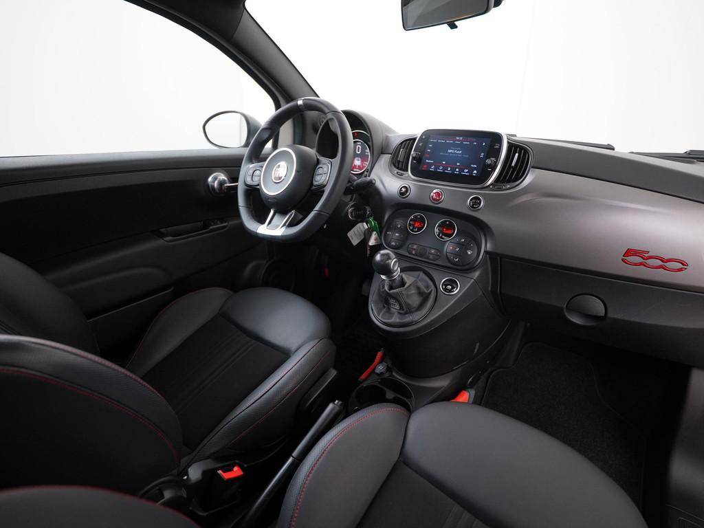 Fiat 500C 1.0 Hybrid Sport | Parkeersensor | 12 mnd Garantie, 12 maanden, Stof, Euro 6, 4 stoelen