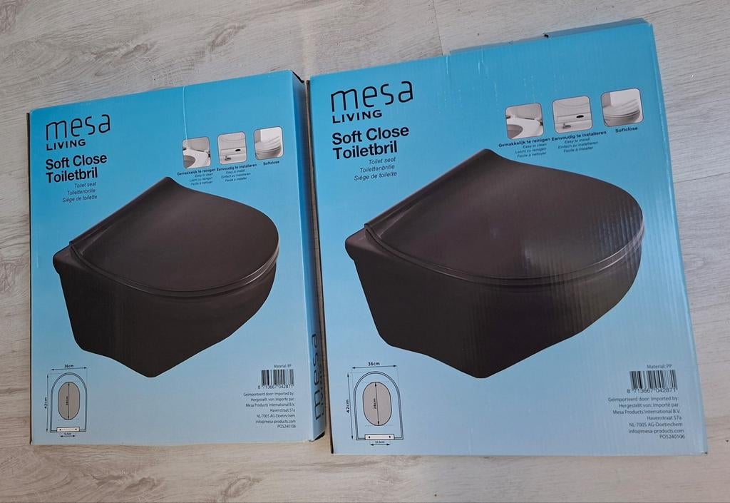 2x zwarte wc bril toilet bril nieuw!, Ophalen of Verzenden, Nieuw, Zwart