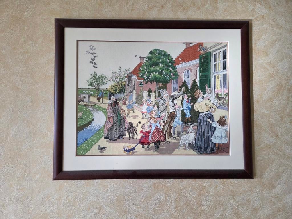 Geborduurde afbeeldingen schoolplaten, Ophalen, Minder dan 50 cm, Schilderij, Minder dan 50 cm