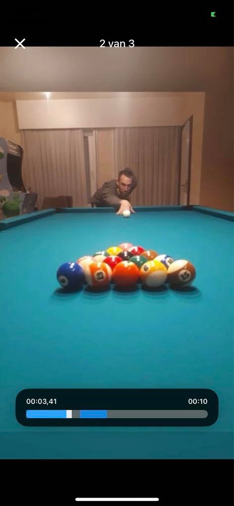 buffalo pro-ii pooltafel 9ft drop pocket met simonis laken, Ophalen of Verzenden, Zo goed als nieuw, Pooltafel