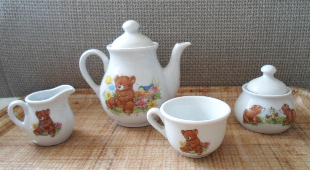 Onderdelen Porseleinen serviesje beren Douwe Egberts., Verzamelen, Speelgoed, Zo goed als nieuw, Ophalen of Verzenden