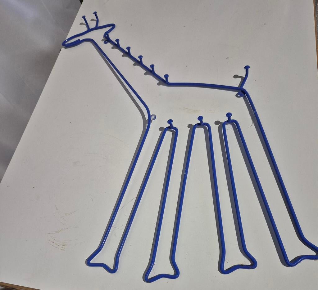 Vintage Ikea giraf Sprallig kapstok blauw 1990s, Ophalen, Zo goed als nieuw, Wandkapstok, Minder dan 100 cm