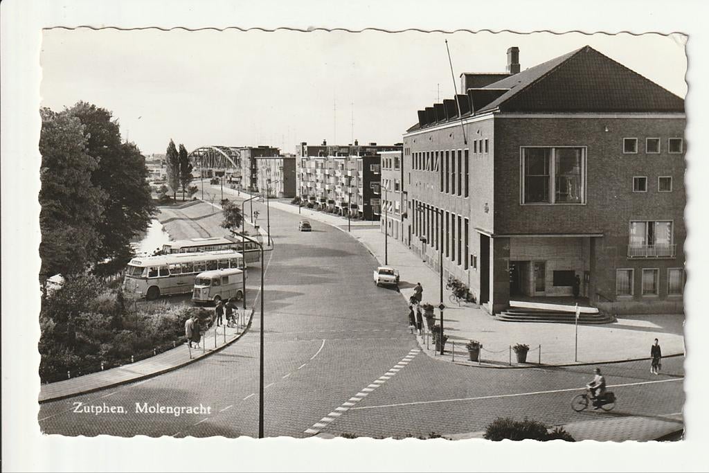ZUTPHEN MOLENGRACHT P.T.T. KANTOOR CITROEN BESTEL GTW M.A.N., Verzamelen, Ophalen of Verzenden, 1960 tot 1980, Ongelopen, Gelderland