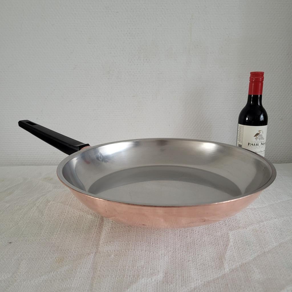 Marque deposee Made in switzerland Koperen koekenpan pan, Ophalen of Verzenden, Gebruikt, Rvs, Koekenpan of Braadpan