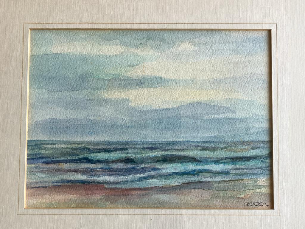Aquarel  1954 Hendrik (Henk) Frans Lit - Zeegezicht, Ophalen