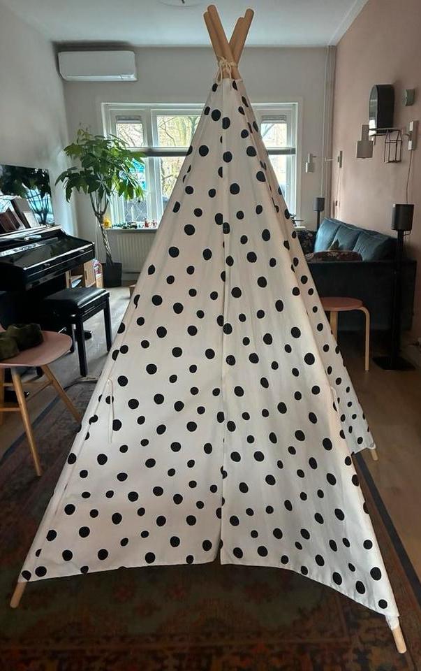 Speeltent katoen en hout, Ophalen, Gebruikt