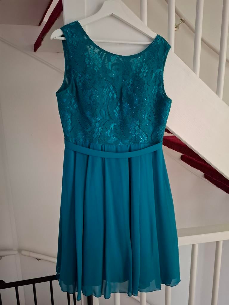 Juju & Christine Cocktailjurk Maat XL (14), Kleding | Dames, Jurken, Blauw, Maat 46/48 (XL) of groter, Ophalen of Verzenden, Zo goed als nieuw