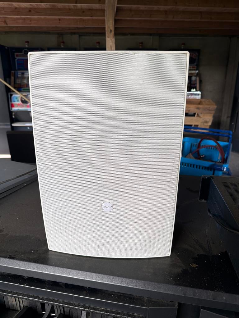 3 stuks Quad Industrial luidspreker wit, Overige merken, Gebruikt, Ophalen of Verzenden, Minder dan 60 watt