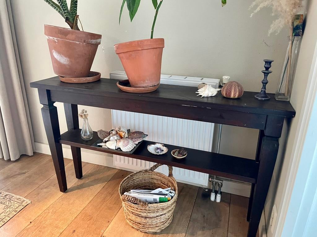 Side table ondiep dressoir walnoot bruin, Huis en Inrichting, Tafels | Sidetables, Ophalen of Verzenden, Zo goed als nieuw, 25 tot 50 cm