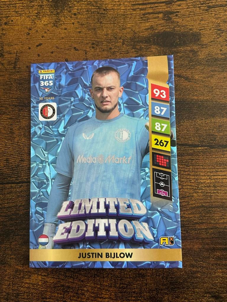 Justin Bijlow Panini FIFA 365 Limited Edition 2025, Ophalen of Verzenden, Nieuw, Feyenoord, Spelerskaart