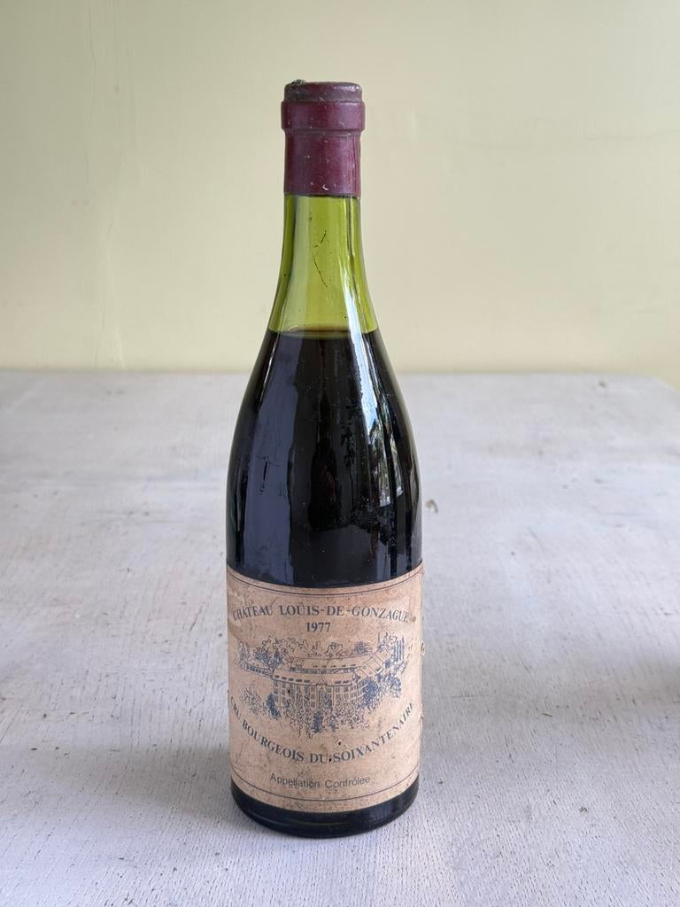 Chateau Louis de Gonzague 1977, Frankrijk, Ophalen of Verzenden, Zo goed als nieuw, Rode wijn
