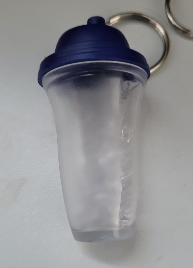 Sleutelhanger bidon/shaker Tuppeware - Blauw, Ophalen of Verzenden