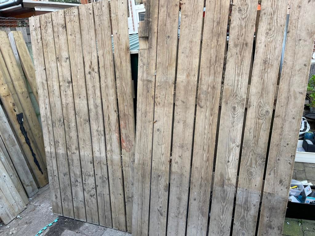 Vloerplanken/schuttings planken geïmpregneerd, Ophalen, Gebruikt, 2 meter of meer, 3 tot 6 meter