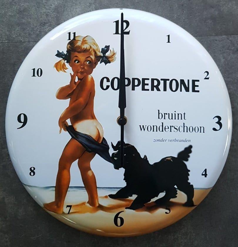 Coppertone nostalgische zeep reclame wand klok SALE SALE, Americansaleshop@gmail.com, Wandklok, Us, Cop