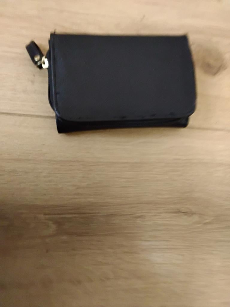 Mooie Zwarte leren portemonnee, Ophalen of Verzenden, Zo goed als nieuw, Zwart