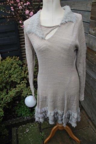 Jurk bruin/ grijs Myrine & Me mt XL Vaste prijs AANBIEDING, Bruin, Maat 46/48 (XL) of groter, Ophalen of Verzenden, Zo goed als nieuw