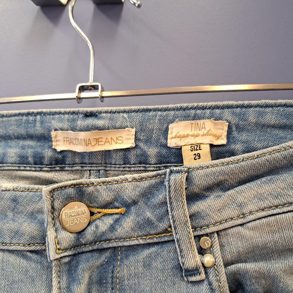 Fracomina Tina shape up skinny jeans + pareltjes 29 S 42893, Fracomina, Blauw, ., Ophalen of Verzenden