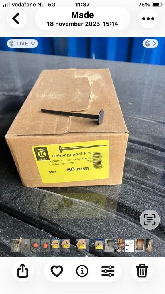 Gesmede Nagels / Spijkers - Nieuw in doos, Ophalen of Verzenden, Nieuw, Universele onderdelen