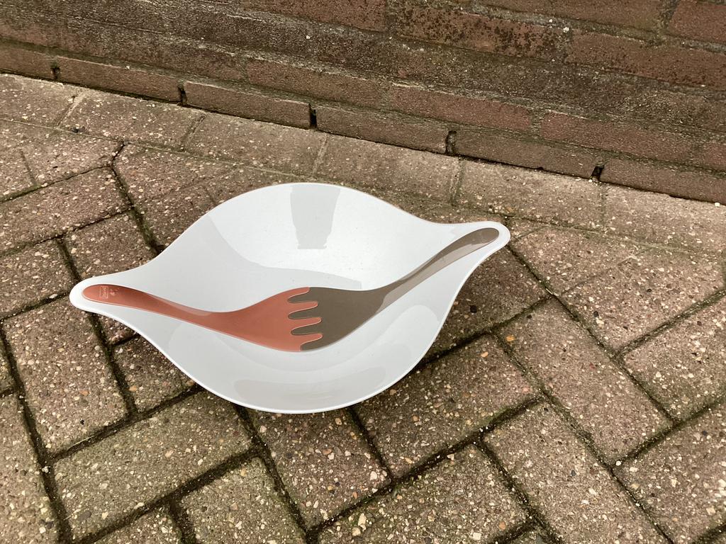 Koziol Slakom / Slabak met Bestek, Kunststof, Gebruikt, Ophalen of Verzenden, Vaatwasserbestendig