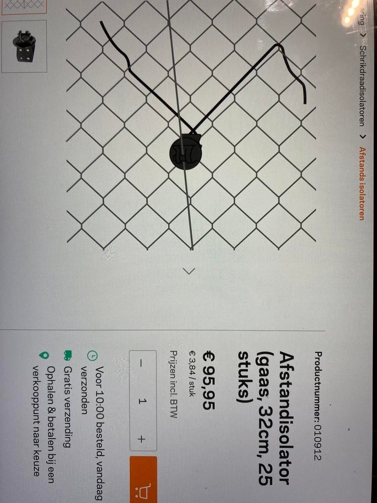 Schrikdraad Gallager afstands isolatoren hek / gaas NIEUW, Dieren en Toebehoren, Stalling en Weidegang, Toebehoren