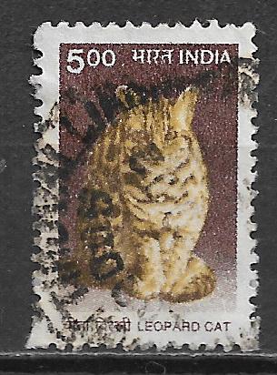 India 2000 Def serie dieren aanvull Bengaalse tijgerkat, Ophalen of Verzenden, Gestempeld, Zuid-Azië