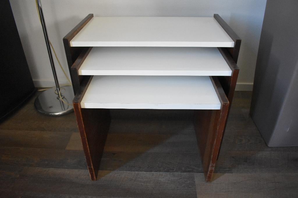 Cees Braakman Pastoe bijzet tafeltjes - mini tafels, Ophalen, Minder dan 55 cm, Gebruikt, Rechthoekig