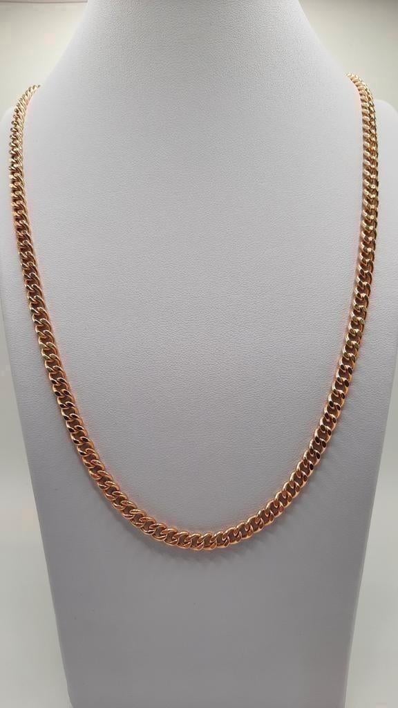 gouden coban link ketting 14kt, Www.bredajuwelier.nl, Nieuw, Ophalen of Verzenden, Www.bredajuwelier.nl