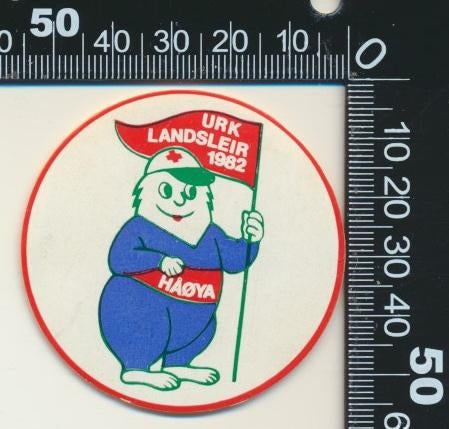 Sticker: Urk Landsleir 1982 - Haoya, Verzamelen, Stickers, Ophalen of Verzenden, Zo goed als nieuw, Bedrijf of Vereniging