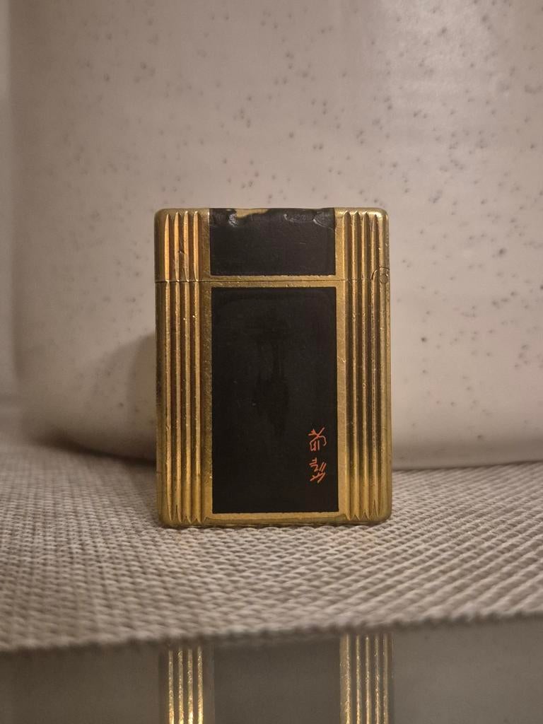 ST Dupont Ligne 1 Laque du Chine (klein) - Goud verguld, Ophalen of Verzenden, Gebruikt, Aansteker