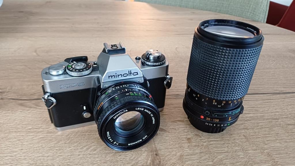Minolta XD-5 set, Ophalen of Verzenden, Zo goed als nieuw, Spiegelreflex, Minolta