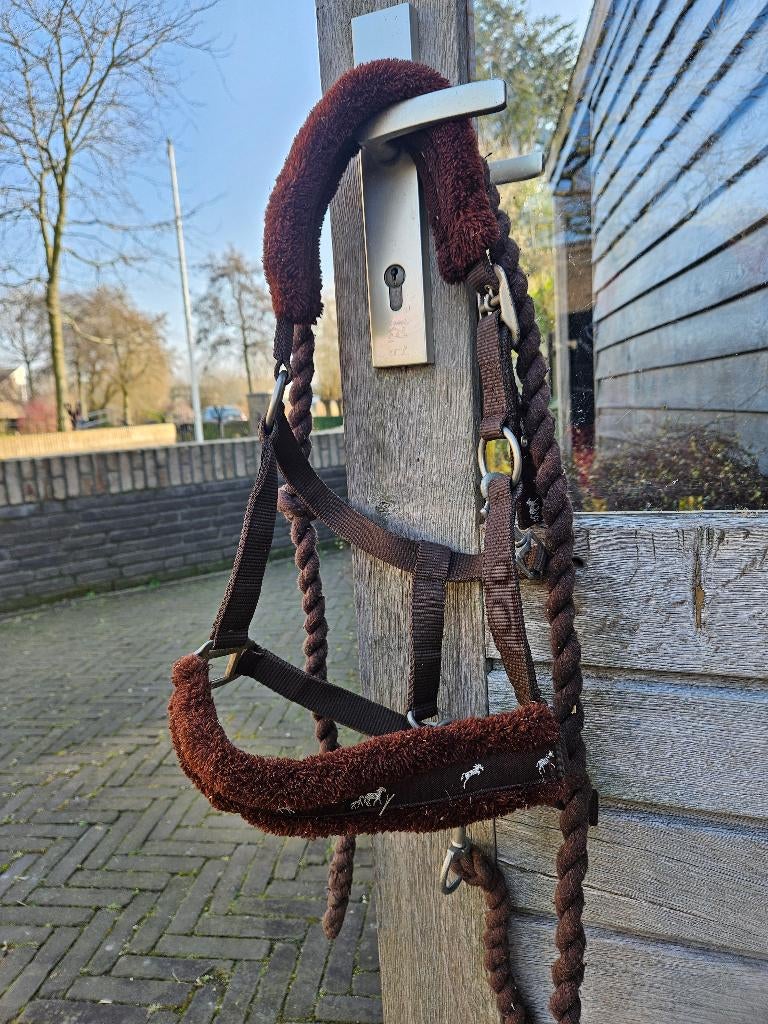 Bruin halster met bond + touw Pony, Ophalen of Verzenden, Gebruikt, Overige soorten