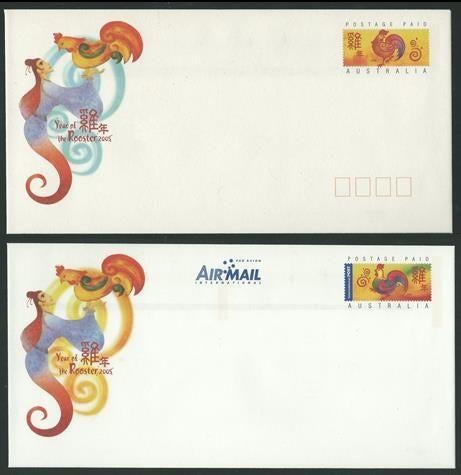 AUSTRALIE/CHRISTMAS Isl. 2005 2x Jaar v.d. Haan Envelopes, m, Verzenden, Postfris