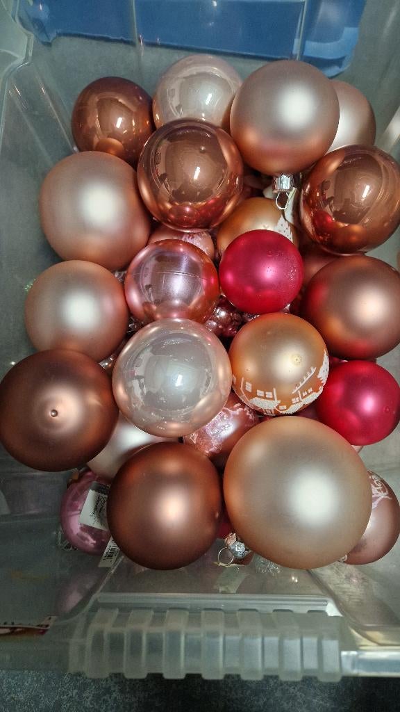 Kerstspullen roze en blauw, Ophalen of Verzenden, Gebruikt