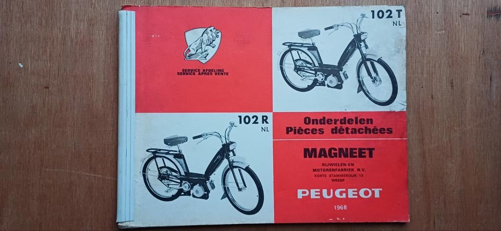 Peugeot  102 R / T  onderdelen catalogus., Ophalen of Verzenden, Gebruikt