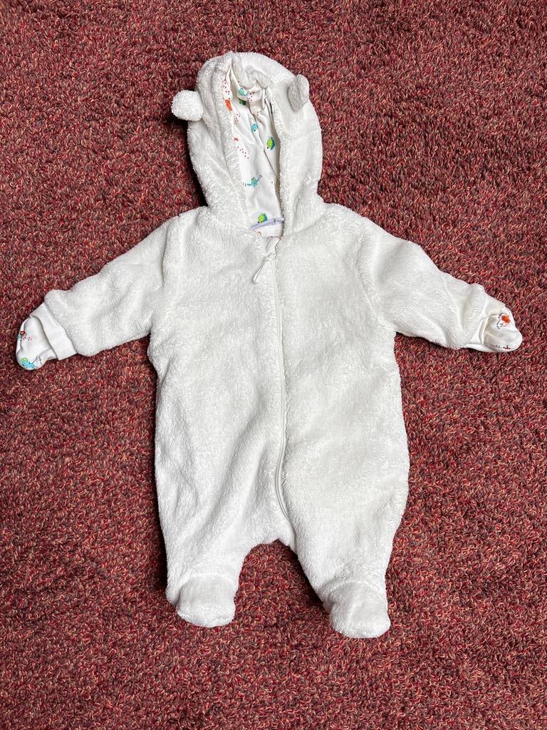 Warm fleece babypakje met wantjes - Maat 50, Kinderen en Baby's, Babykleding | Maat 50, Ophalen of Verzenden, Zo goed als nieuw