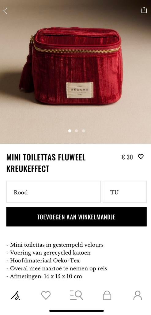 Sézane mini toilettas + scrunchie, Ophalen, Nieuw