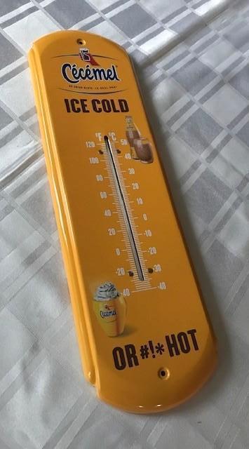 Cécémel-thermometer,1996 Chocomel Nutricia thermometer, Verzamelen, Verzenden, Zo goed als nieuw, Reclamebord
