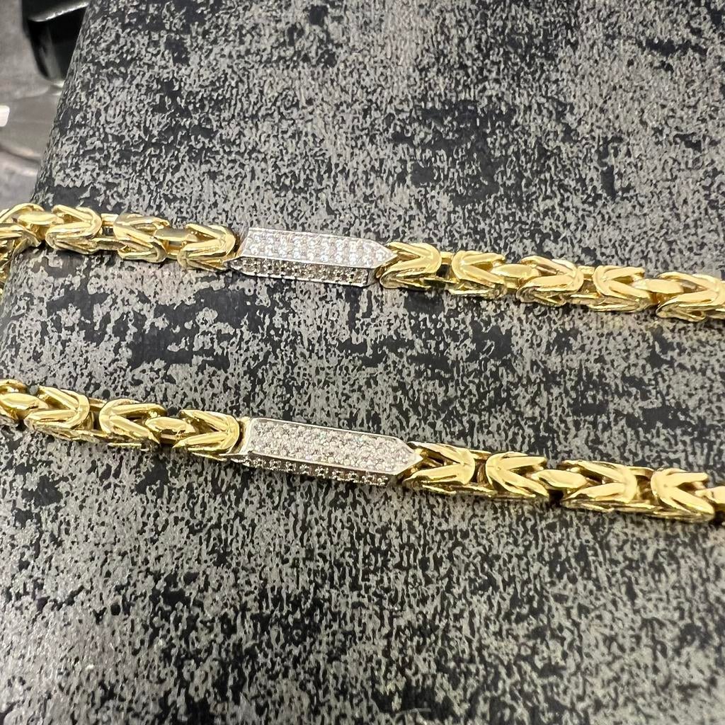 14k gouden ketting koningsketting prachtig schakel, Sieraden, Tassen en Uiterlijk, Kettingen, Ophalen of Verzenden, Zo goed als nieuw