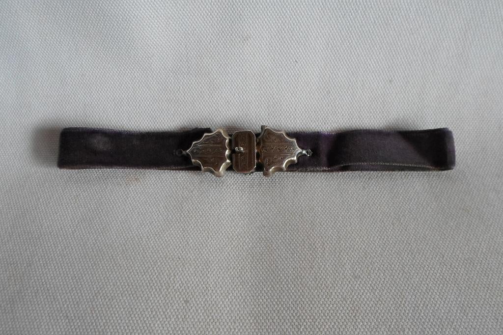 Antieke Choker Zilver Velvet, Ophalen of Verzenden, Zilver, Ketting